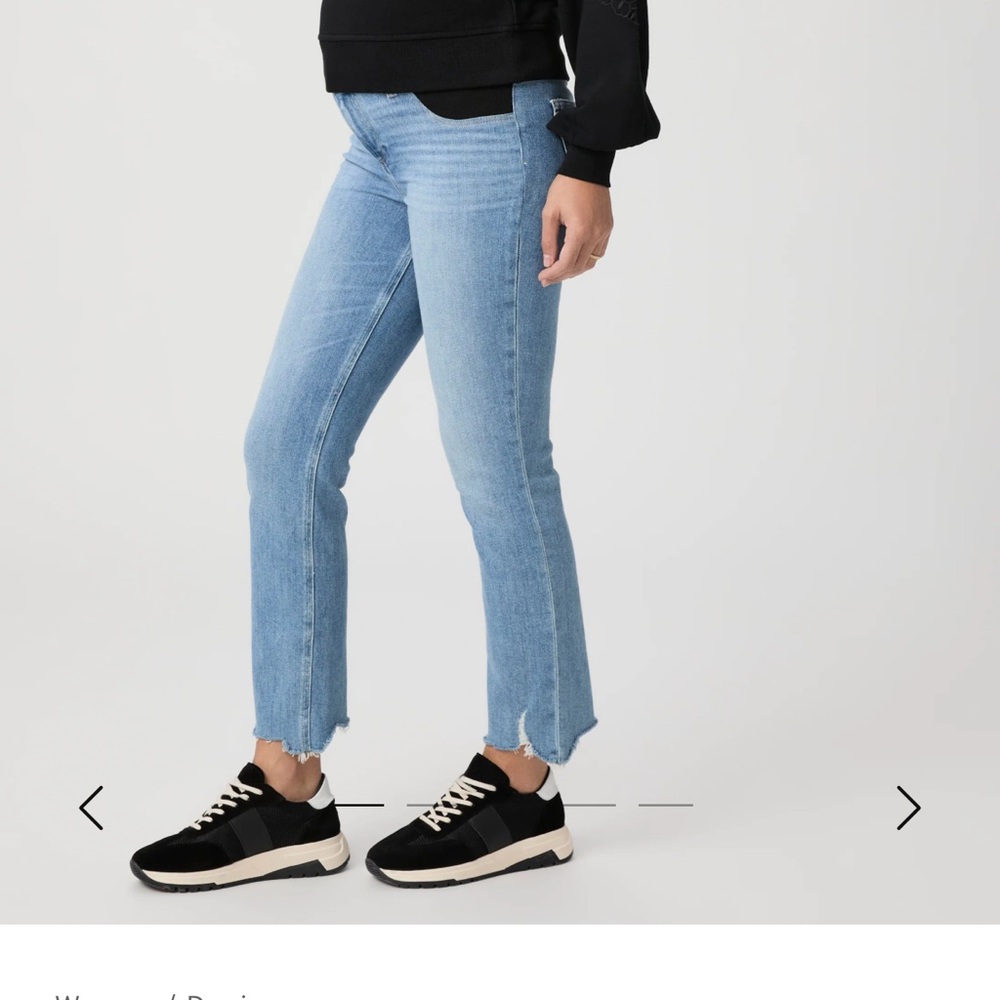 PAIGE maternity Blue Straight Leg Jeans with Tapered Ankle